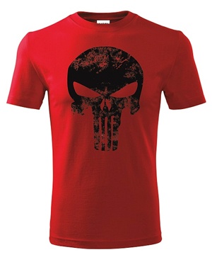 Tričko krátký rukáv - Punisher - Červená
